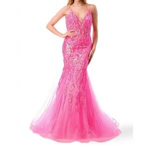 NEW COYA COLLECTION liliana gown in hot pink
